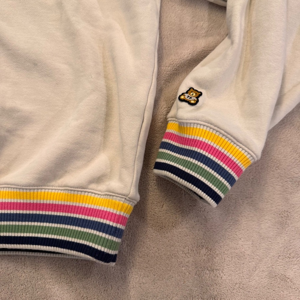 Teddy Fresh Rainbow Striped Crewneck Sweatshirt Streetwear Retro Pastel Sz L - Picture 4 of 10